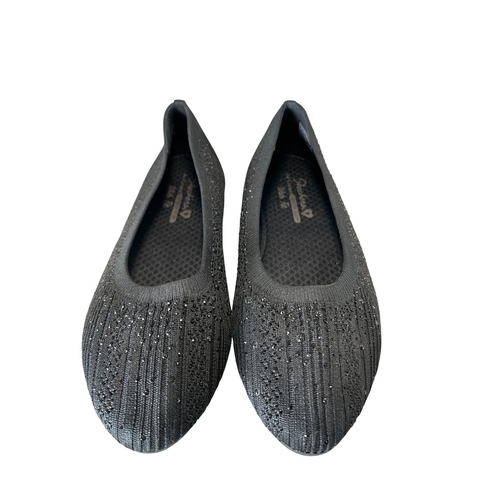 Skechers Cleo 2.0 Love Spell Black Rhinestone Ballet Flats Wide Fit 158765W 7.5